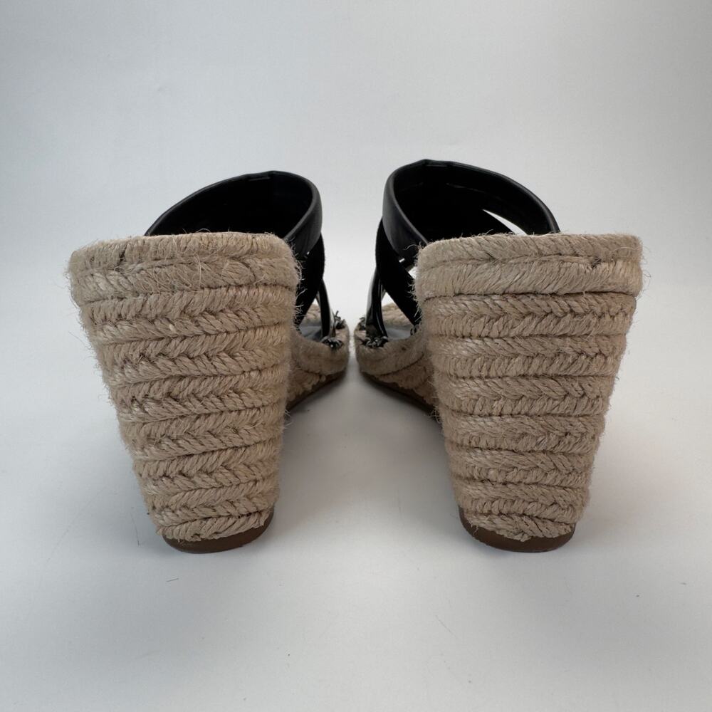 Vince Camuto Women's Wedge Heels Black Canvas Summer Size 9 - Picture 8 of 12